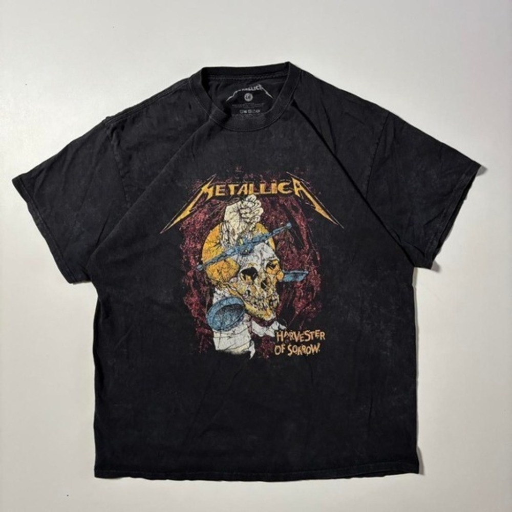 Black Metallica Harvester of Sorrow Graphic T-Shirt - L